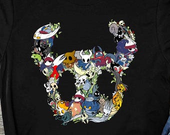 Hollow Knight Mask Silksong Shirt, Hornet Hollowknight Characters, Indie Game T-Shirt, Silk Song RPG Gaming Gift, Metroidvania Tee