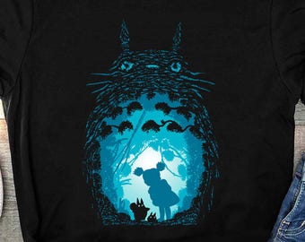 Totoro Shirt, Ghibli Vintage My Neighbour Totoro T-Shirt, Mei Kusakabe Tee, Minimal Anime Miyazaki TShirt, Spirited Away Christmas Gift