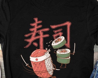 Sushi Shirt, Baking Gift, Roll Asian Food Shirt, Cute Sushi Gifts, Japanese Foodie Gift, Funny Gag Shirt, Seafood Cooking Y2k Silly Tee