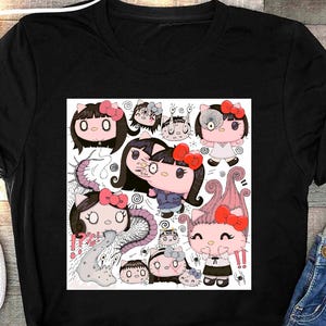 Cute Junji Ito Cats Shirt, Tomie Horror Cat TShirt, Uzumaki Anime Kitten Gift, Vintage Cat Tee, Japanese Manga Shirt