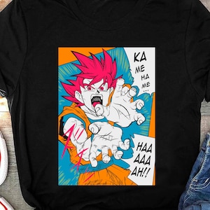 Kamehameha Goku Shirt, DBZ Manga Shirt, Super Saiyajin Dragonball Geschenk, Vegeta Meister Roshi Kamehameha Wave Anime Tee