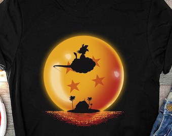 ドラゴンボール Tシャツ - 悟空、クリリン、亀仙人（ブラック） - Etsy