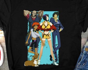 Cowboy Bebop Spike, Faye, Jet, Ed, Ein Shirt, Bounty Hunter Anime Tee, Spike Spiegel Manga Art, Space Serenade Japanese 90s Anime Gift
