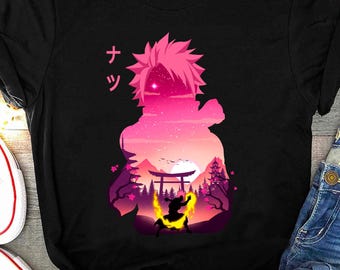 Natsu Dragneel Fairy Tail Anime Shirt, Dragon Slayer Magic King Mode, Gray Fullbuster, Japanese Natsu Lucy FairyTail Manga Shirt