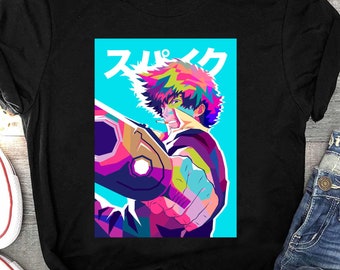 Cowboy Bebop Anime Shirt, Spike Spiegel Manga Shirt, Bounty Hunter Tee, Whatever Happens Happens, Space Serenade Japanese Tee