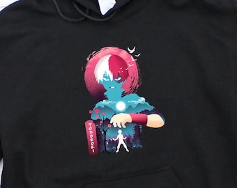 Sudadera con capucha de anime Shoto Todoroki, sudadera con capucha de manga Shouto One For All, regalo de My Hero Academia Boku no Hero MHA, sudadera con capucha japonesa BNHA