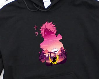 Natsu Dragneel Fairy Tail Anime Hoodie, Dragon Slayer Magic King Mode, Gray Fullbuster, Japanese Natsu Lucy FairyTail Manga Hoodies