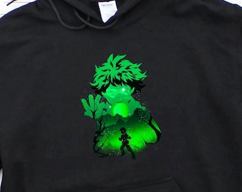 Bluza z kapturem z anime Izuku Midoriya, bluza z kapturem z mangi Deku One For All, prezent My Hero Academia Boku no Hero MHA, japońska bluza z kapturem BNHA