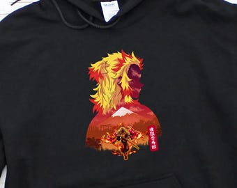 Rengoku Demon Slayer Anime Hoodie, Regoku Kimetsu No Yaiba Hoodies, Flame Hashira Kyojuro Rengoku Sweatshirt, Akaza, Mitsuri Kanroji Gift