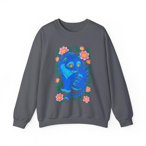 Kpop Demon Hunters Sweatshirt, Tiger Derpy Sweater, K Pop Huntrix Cat Demon Hunter Gift, Tiger and Bird Sweatshirts, Sussie Magpie Rumi KPDH Charcoal