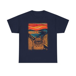 Totoro Edvard Munch The Scream Shirt, My Neighbor Totoro TShirt, Vintage Studio Ghibli T Shirt, Hayao Miyazaki Tee, Anime Christmas Gift Navy