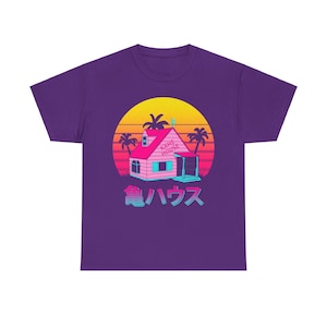 Kame House DBZ Anime Shirt, Master Roshi Dragon Ball Manga Shirt, Krillin, Japanese Goku Tee Purple