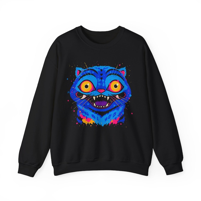 Tiger Derpy Kpop Demon Hunters Sweatshirt, Huntrix K-Pop Cat Demon Hunter Sweater, KPDH Tiger and Bird, Jinu KDH, Sussie Magpie, Rumi Gift Black