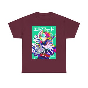 Fullmetal Alchemist Shirt, Edward Elric Anime Shirt, FMA Manga Shirt, Alchemist Brotherhood, Japanese FMAB, Alphonse Elric Anime Tee Maroon