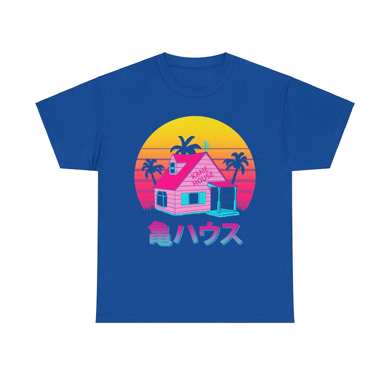 Kame House DBZ Anime Shirt, Master Roshi Dragon Ball Manga Shirt, Krillin, Japanese Goku Tee Royal