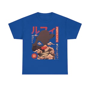 Pirate King Luffy Anime Shirt, Straw Hat Pirates Monkey D Luffy One Piece Manga Shirt, Mugiwara, Sanji, Zoro Japanese Anime Tee Royal