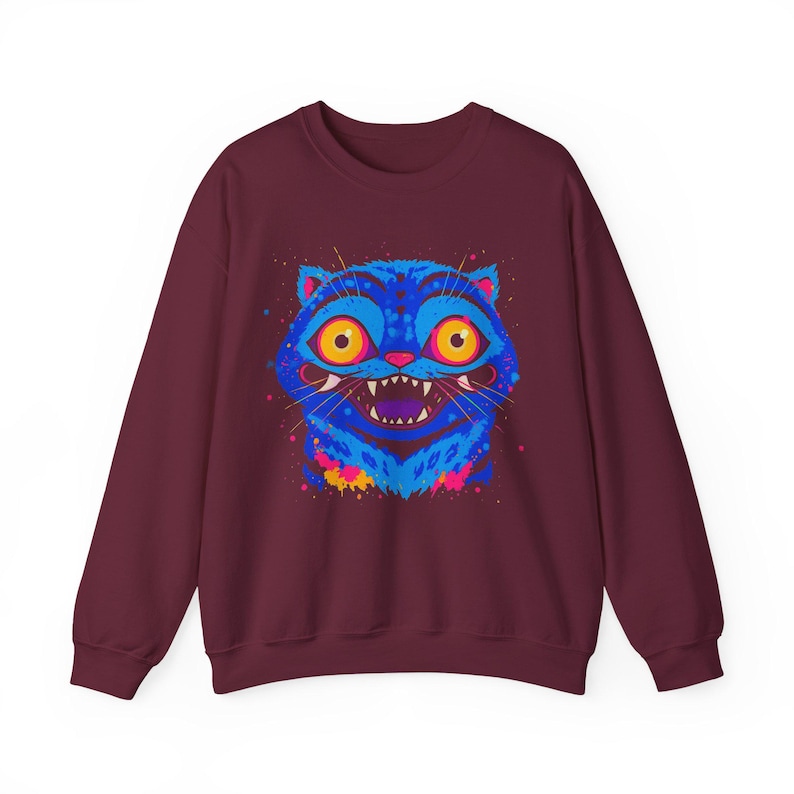 Tiger Derpy Kpop Demon Hunters Sweatshirt, Huntrix K-Pop Cat Demon Hunter Sweater, KPDH Tiger and Bird, Jinu KDH, Sussie Magpie, Rumi Gift Maroon