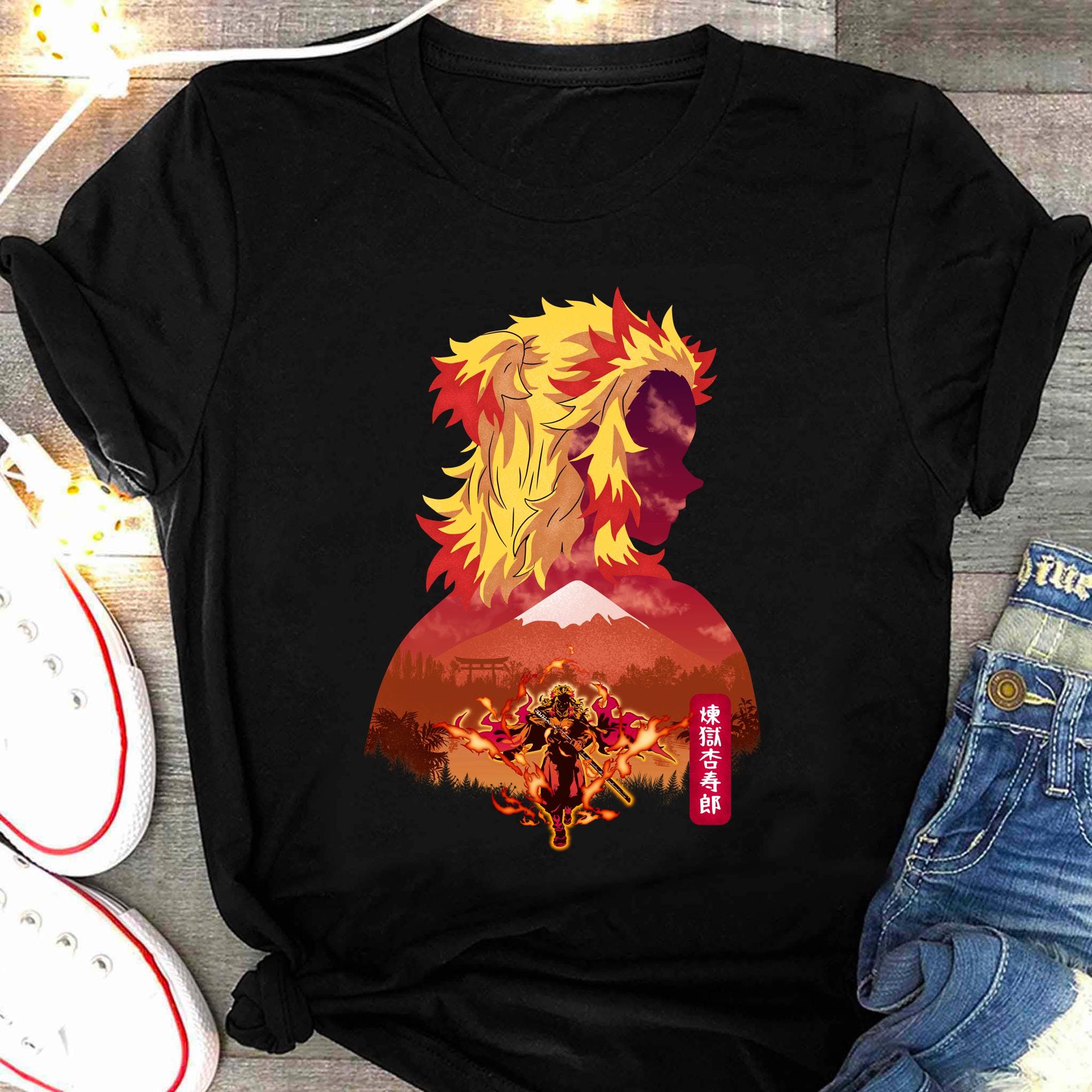 煉獄鬼滅の刃アニメシャツ、煉獄鬼滅の刃Tシャツ、炎柱杏寿郎煉獄T 