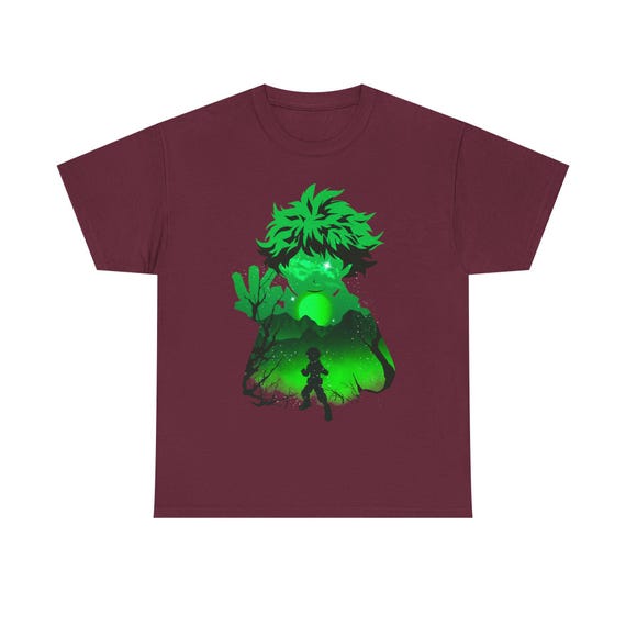 deku dress shirt My Hero Academia Adult New T-Shirt - Deku Izuku Midoriya Stats Boxed Pic