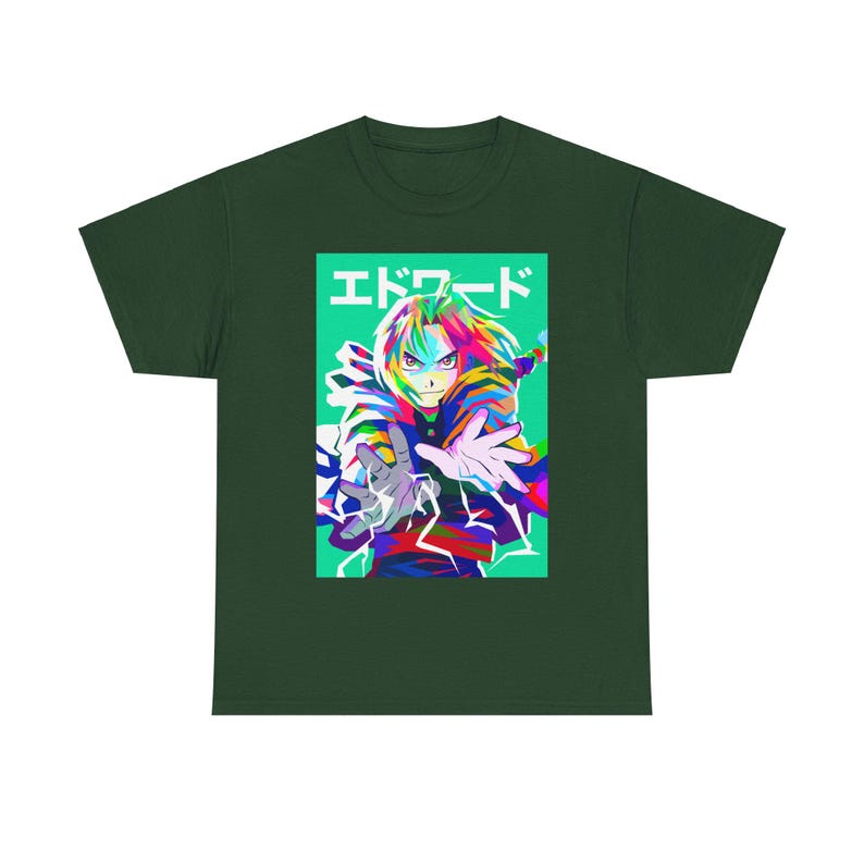 Fullmetal Alchemist Shirt, Edward Elric Anime Shirt, FMA Manga Shirt, Alchemist Brotherhood, Japanese FMAB, Alphonse Elric Anime Tee Forest Green