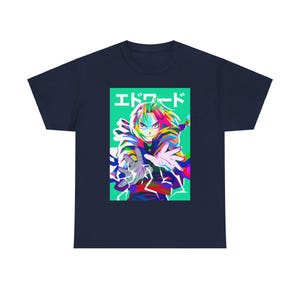 Fullmetal Alchemist Shirt, Edward Elric Anime Shirt, FMA Manga Shirt, Alchemist Brotherhood, Japanese FMAB, Alphonse Elric Anime Tee Navy