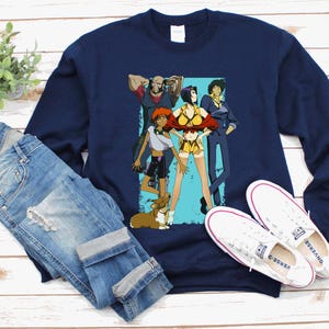 Cowboy Bebop Spike, Faye, Jet, Ed, Ein Sweatshirt, Bounty Hunter Anime Sweater, Spike Spiegel Manga, Space Serenade Japanese 90s Anime Gift