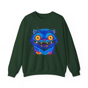 Tiger Derpy Kpop Demon Hunters Sweatshirt, Huntrix K-Pop Cat Demon Hunter Sweater, KPDH Tiger and Bird, Jinu KDH, Sussie Magpie, Rumi Gift Forest Green