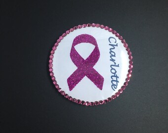 Personalized 2.5 Breast Cancer Pink Pin