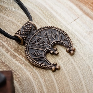 Bronze Slavic Lunula Pendant, 10th Century Archaeological Replica. Perfect for History and Antique Enthusiasts.