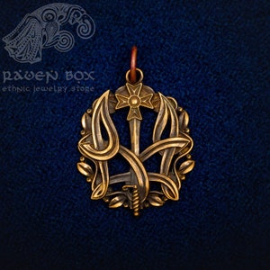 Bronze Trident Pendant, Tryzub - National Emblem of Ukraine Necklace.