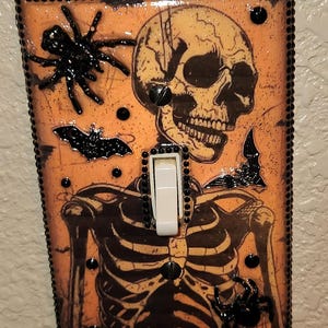 Skeleton Horror Light Switch Cover