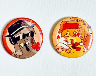 RBLX Forsaken Paycheck Pins || Holographic Heart || Elliot & Chance