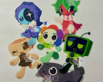Dandy’s World || Matte Clear Stickers || Dandy, Vee, Astro, Shelly, Pebble, & Sprout