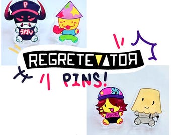 RBLX Regretevator Acrylic Pin || Front-Side Epoxy || Poob, Pest, Lampert, Infected