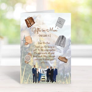 JW Biglietto di ringraziamento per fratelli, servitori di ministero, anziani, Grazie caro fratello, regali JW, biglietti di ringraziamento JW, download digitale