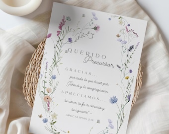 Tarje met Palabras de ánimo, JW Tarjeta voor Precursoren, Querido Precursor, JW Español, Regalo voor Precursoren