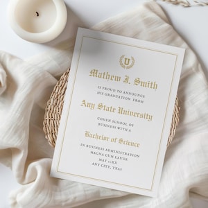 Ankündigung des Universitäts-Abschlusses, Ankündigung des Bachelor- / Master-Abschlusses, Ankündigung der Abschlusszeremonie, bearbeitbare VORLAGE