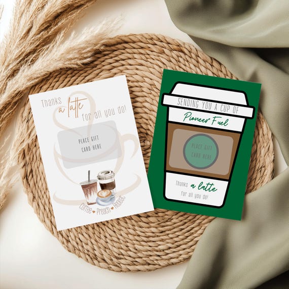 JW Pioneer Printable Coffee Gift Card Holder, Thank You Gift Card Holder, Pioneer Gift, Instant Digital Download