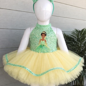 Tiana+ Princess and the Frog Princess Tiana TutuT Dress, Princess and the Frog Birthday Outfit, Green Tutu Dress for Girls, Disney Princess
