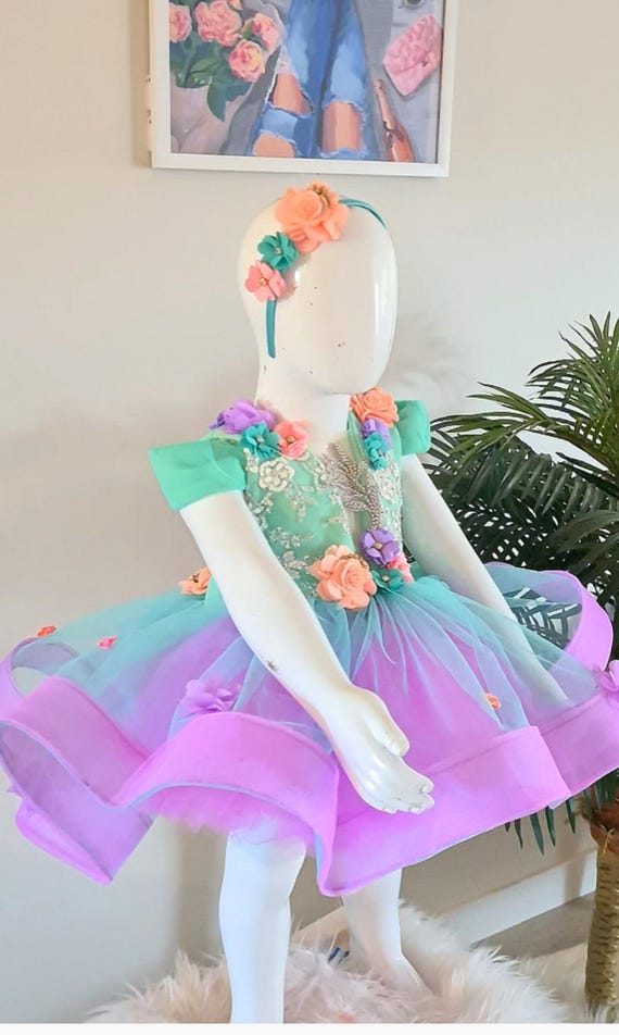 green emerald velvet dress Lilac Moonbeam Mint Cloud Crystal Bodice Princess Gown Xs main image 1