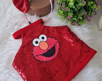 Personalized Elmo First Birthday Outfit: Sesame Street Theme