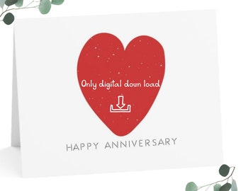 10 year anniversary, 10th happy anniversary card-instant download abstract love heart