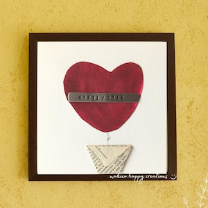 Gepersonaliseerde jubileumcadeaus - handgemaakte verjaardag, verjaardag, verlovingscadeaukaart - liefdeshartsymbool Originele kunstwerken