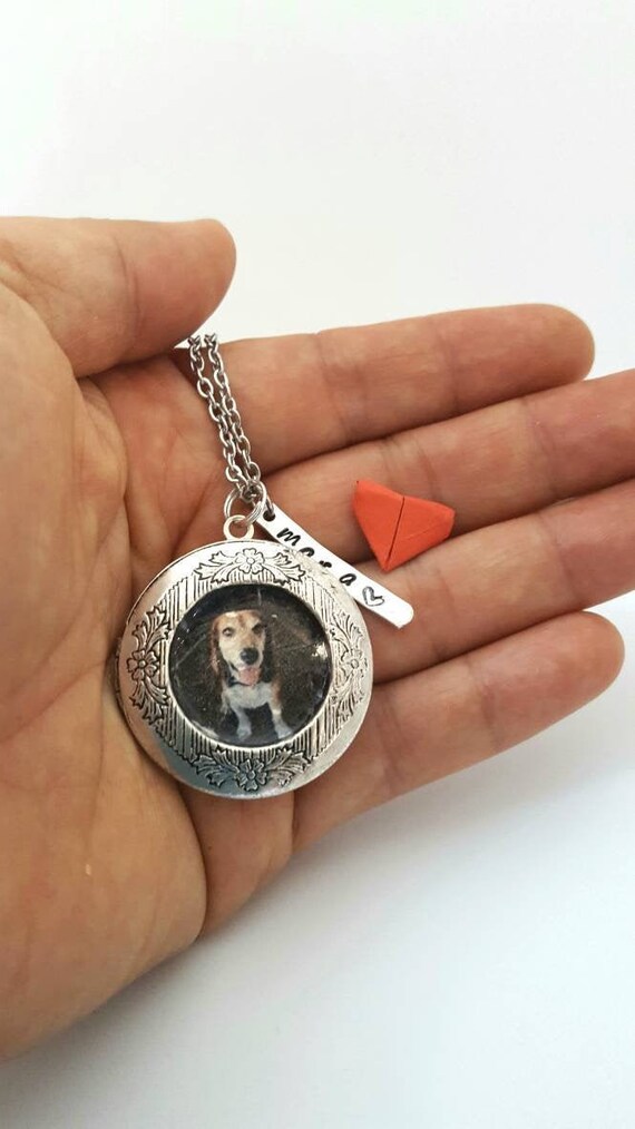 Personalized dog keepsake photo locket necklace Dog | Etsy