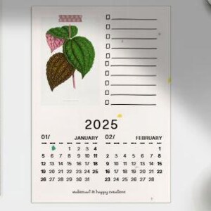 2025 Printable Vintage Botanical Wall Art Calendar With to Do List ...