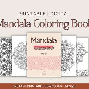 Mandala Coloring Pages, Printable Coloring Pages, Adult Coloring Pages, Stress Relief Patterns, Art Therapy, Mandala Coloring Book, PDF