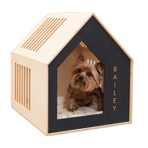 Personalized Dog Crate, Puppy House with Door, Custom Pet Furniture, Wooden Dog Kennel, Pet Crate, Dog House Bed, Gift for Dog lover