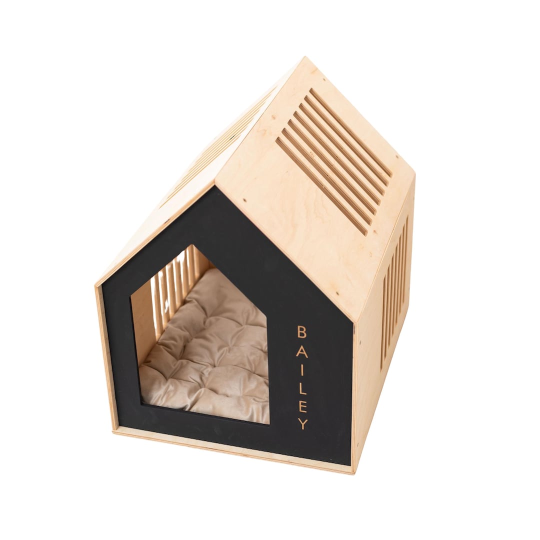 Stunning Offset Shelving Dog Crate For Minimalist Homes image