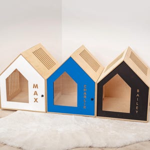Dog crate indoor, Black custom dog bed, Dog house indoor, Dog crate modern, Small dog kennel, Small dog crate, Unique dog crate pet furnitur