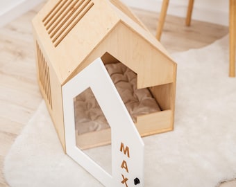 Modern Dog House, Personalized Pet House, Puppy Dog Crate